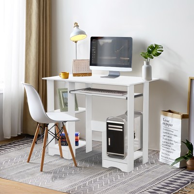 Computer Desk Writing Table Simple Home Office Computer Workstation with Iron Frame Student Writing Desk Home Furniture TANGKULA Gaming Desk 46x 29.5x 28 Lx W x H 