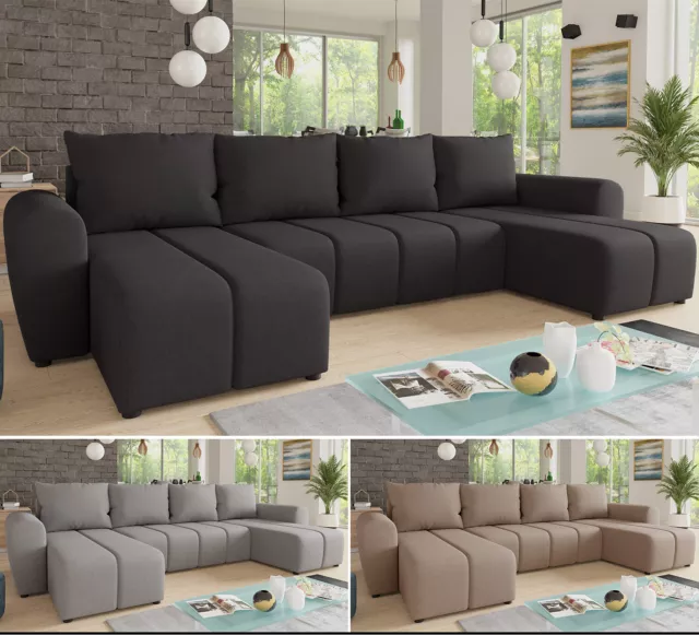 Ecksofa mit Schlaffunktion CLEO U-Form Couchgarnitur Wohnlandschaft Big sofa