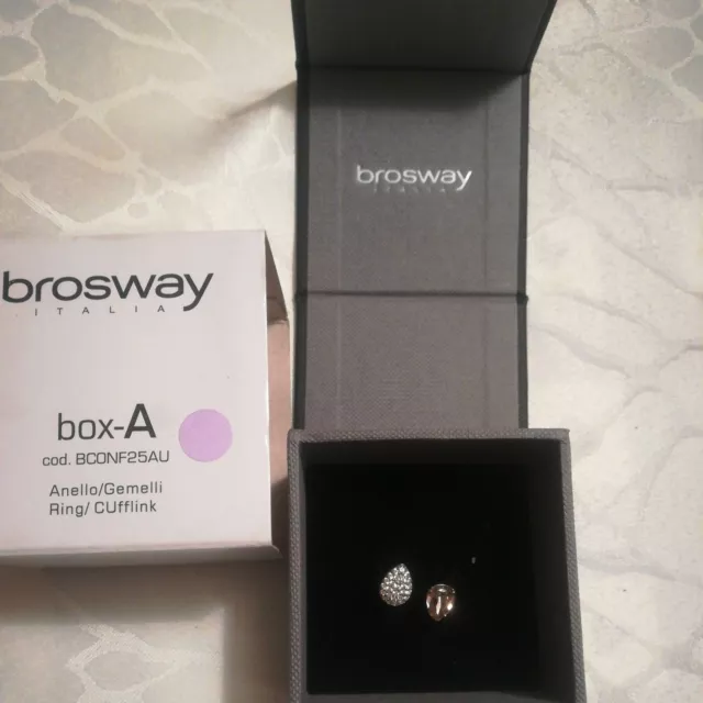 Brosway anello BCONF25AU con pietra rosa e piccoli zirconi con Box