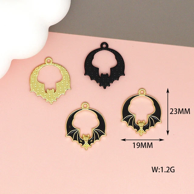10PCS Skull Cross Candle Bat Spider Charms For Jewelry Making Supplies DIY Craft