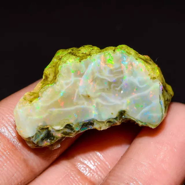 Ethiopian opal rough Welo Feu Noir Brut Opale Cristal Pierre Précieuse 37 CT