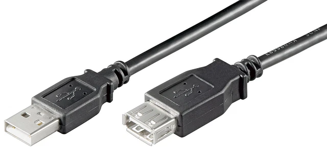 USB 2.0 Hi-Speed Verlängerungskabel; USB Verl AA 500 LC HiSpeed2.0 SCHW 5m