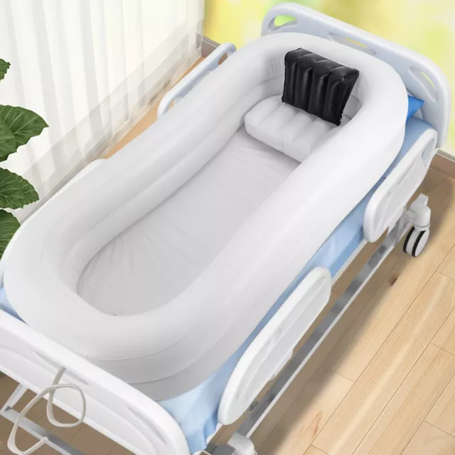 Tragbare aufblasbare Badewanne für Erwachsene PVC Duschbadewanne 130W Weiß