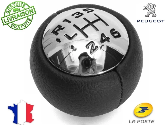 Pommeau De Vitesse 6 Vitesses Pour Peugeot 407, 307, 3008, 5008, 308 Et Citroën C4 Picasso - Chrome, Droit, Garanti 2 Ans !