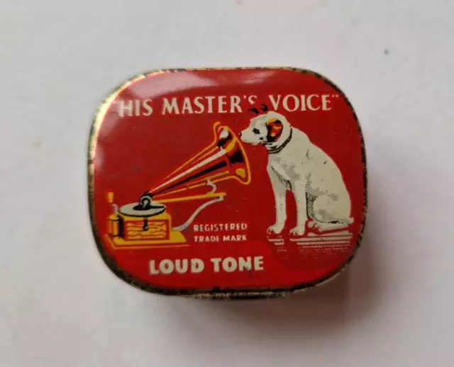 Vintage HMV His Masters Voice Loud Tone Gramophone Needle Tin  with needles