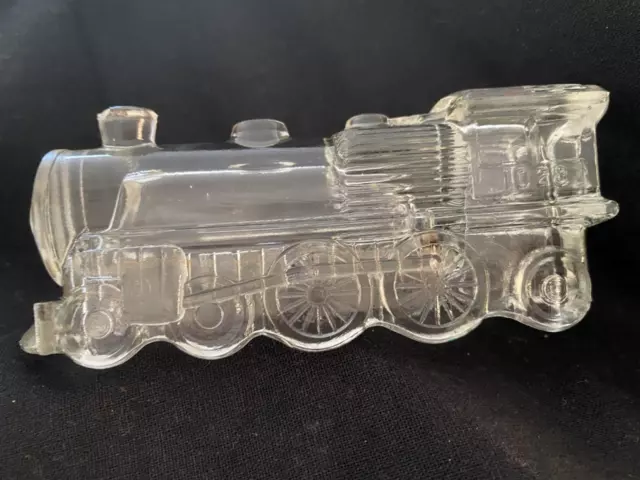 Locomotive Train Engine 1028 Vtg Figural Glass Candy Container 1940s Stough