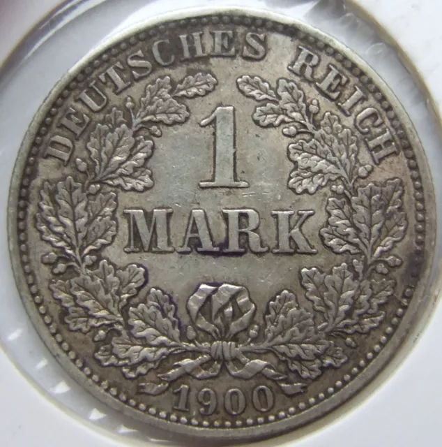 Coin German Reich Empire Silver 1 Mark 1900 E IN