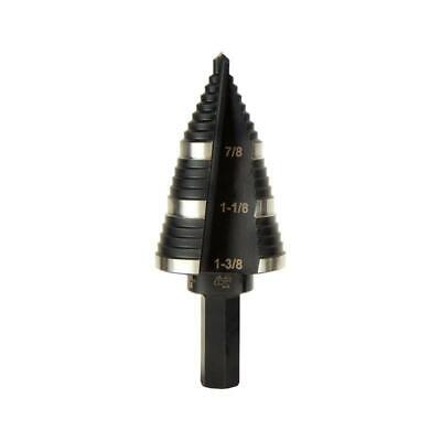 Klein Tools KTSB15 High Speed Step Drill Bit #15 Double-Fluted 7/8 to 1-3/8-Inch