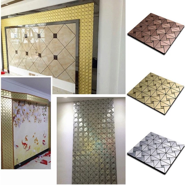 Nouvellement Autocollant Mosaïque Aluminium Tuile Cuisine Salle Dosseret 30 30cm