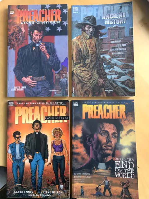 PREACHER : set of 8 DC Vertigo Graphic Novels : Volumes 1,2,3,4,5,6,7,8 (#s1-58+