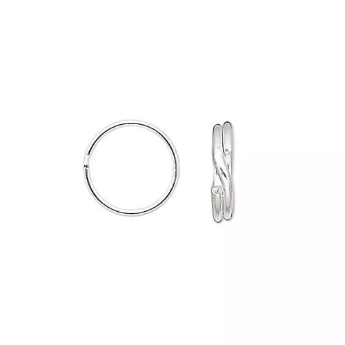 10 Sterling Silver Round Split Rings Small - Big Double Ring Keyring Findings