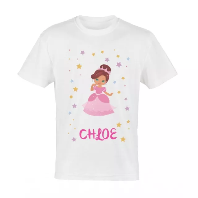 Personalised Custom Kids T-Shirts Tee Printed Children's Princess Birthday Top