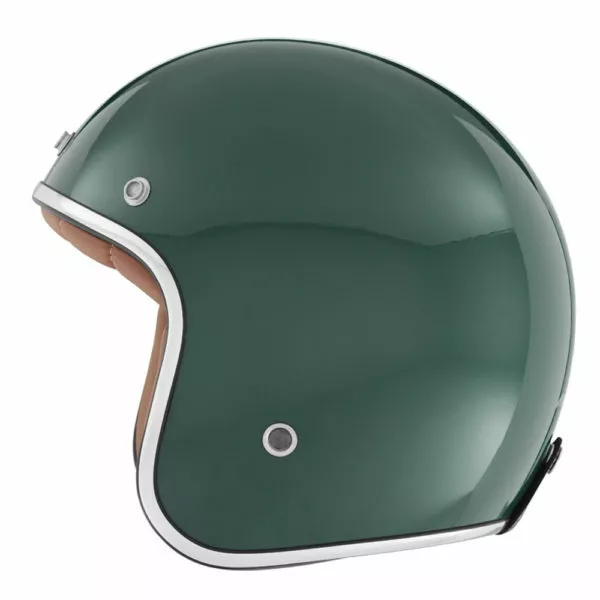 Casque Jet Nox N242 Vert Anglais Brillant