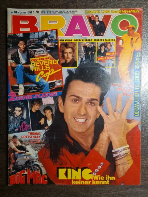 BRAVO 18/1985 Heft - Billy Idol, Wham, Depeche Mode, Paul Young, Madonna -