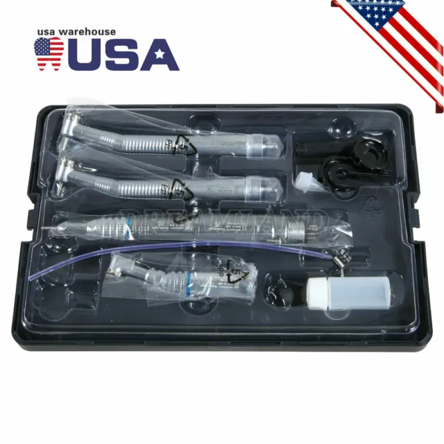 Dental turbine & Low Speed Handpiece Latch Contra Angle Air motor 4Hole Kit S-A+