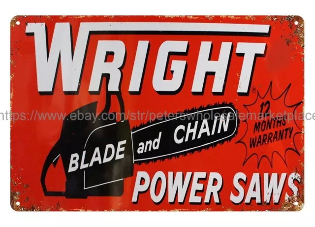 room metal wall art WRIGHT CHAINSAWS CHAIN SAW metal tin sign room metal wall art WRIGHT CHAINSAWS CHAIN SAW metal tin sign