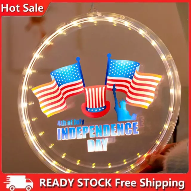 Independence Day LED Disc Lamp Red Blue National Flag Holiday Lightings Decor