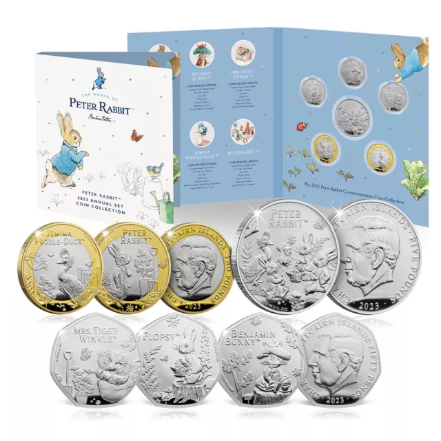 Beatrix Potter The World of Peter Rabbit Annual 6 Coin Set 2023 BU 50p £2 £5
