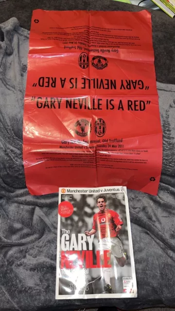 2011 Gary Neville Testimonial Manchester United v Juventus With Mosaic Piece