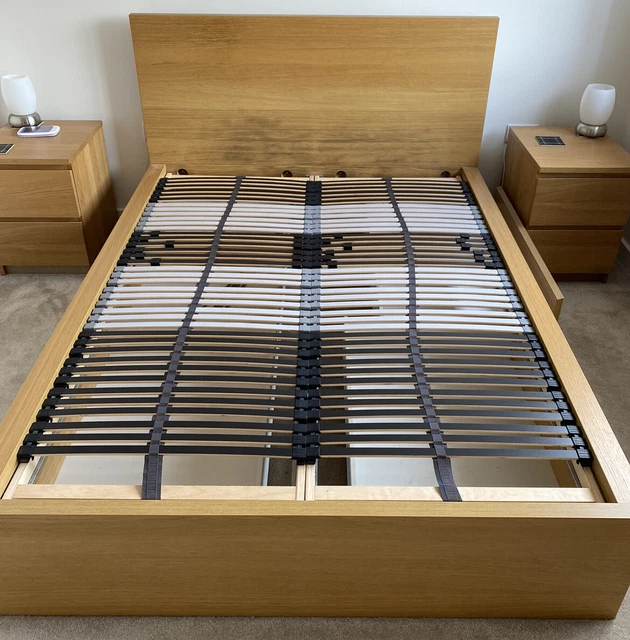 IKEA MALM DOUBLE bed frame Oak Veneer (Standard Double) With 4 Storage
