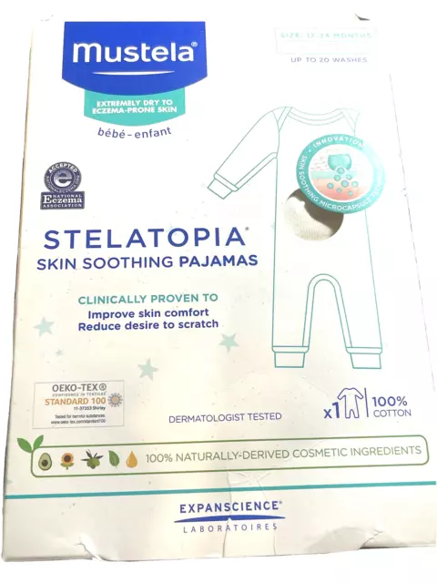 Mustela Stelatopia Skin Soothing Pajamas Baby Eczema Prone Skin 12-24 Months