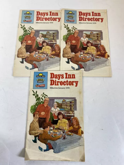 Days Inn Vintage Lot Of 3 Directories 1978 AA5