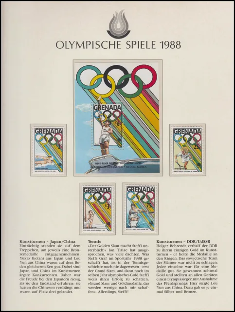 Olympische Spiele 1988 Seoul - Grenada, 1 x Block + Satz Medaillengewinner **