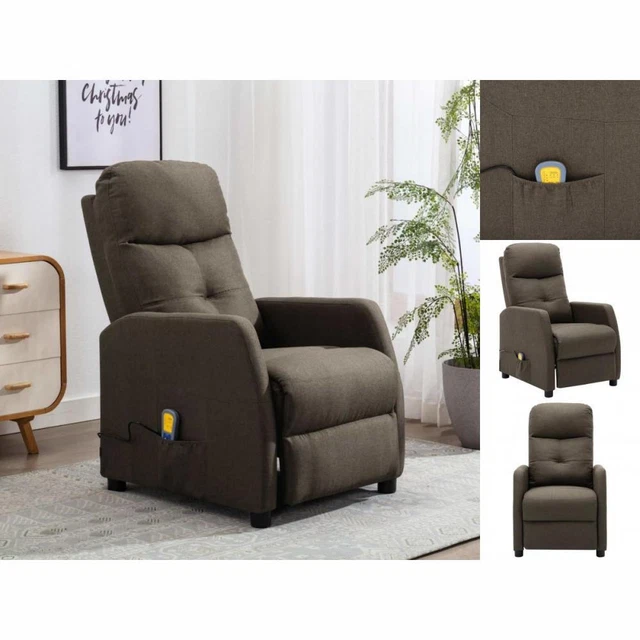 Massagesessel Taupe Stoff