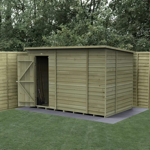 Forest 4Life 10x6 Pent Shed Single Door No Window 25yr Guarantee Free Delivery