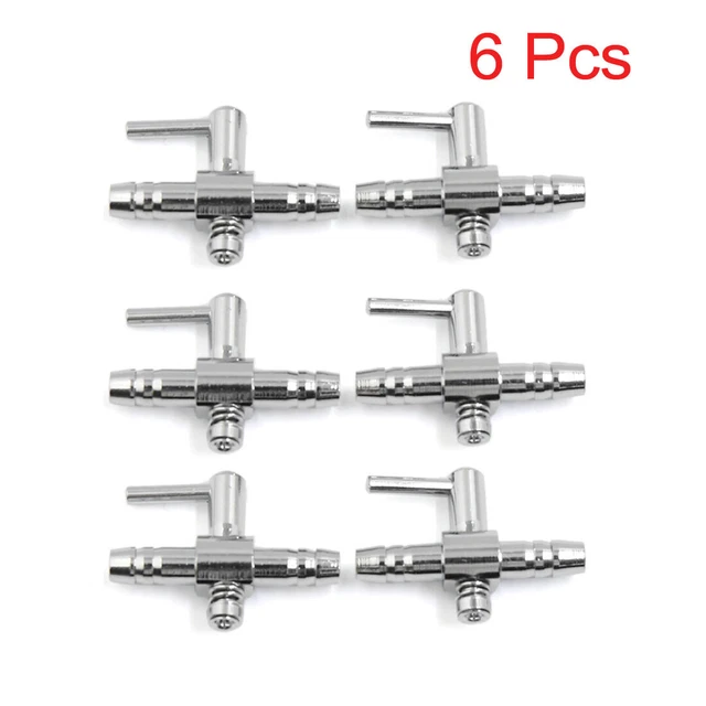6Pcs Stainless Steel Air Flow Splitter Pump Lever Valve for Aquarium Fish Tank