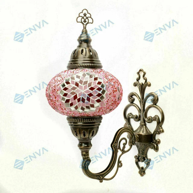 Lampe applique murale Turque en mosaïque Marocaine multicolore Tiffany grande