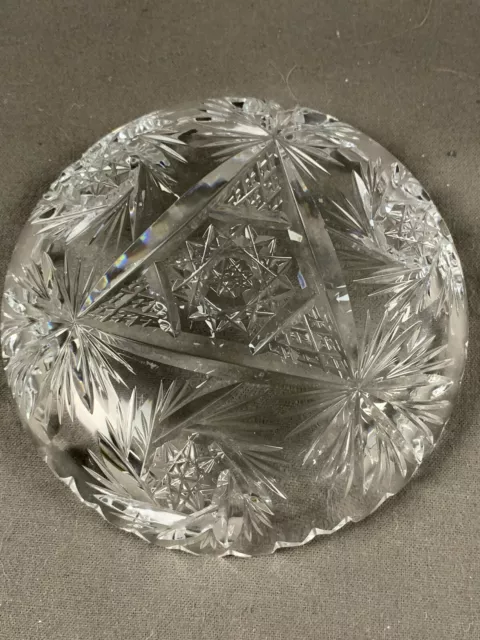 Antique Lot of 9 ABP American Brilliant Cut Crystal Glass Small Low Bowl 366 7