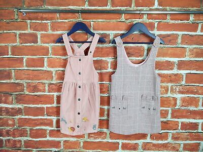 Girl Bundle Age 5-6 Years M&S Next Winter Pinafore Dress Set Pink Corduroy 116Cm