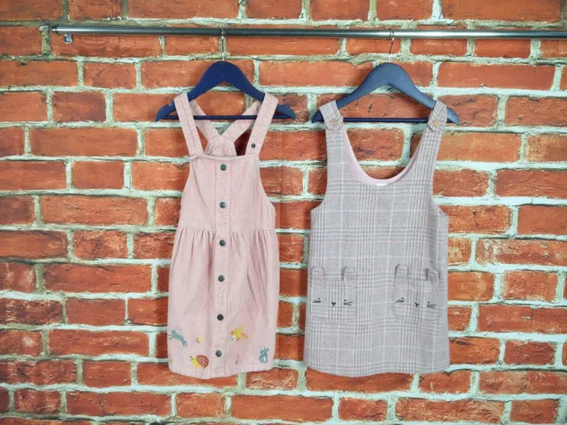 Girl Bundle Age 5-6 Years M&S Next Winter Pinafore Dress Set Pink Corduroy 116Cm