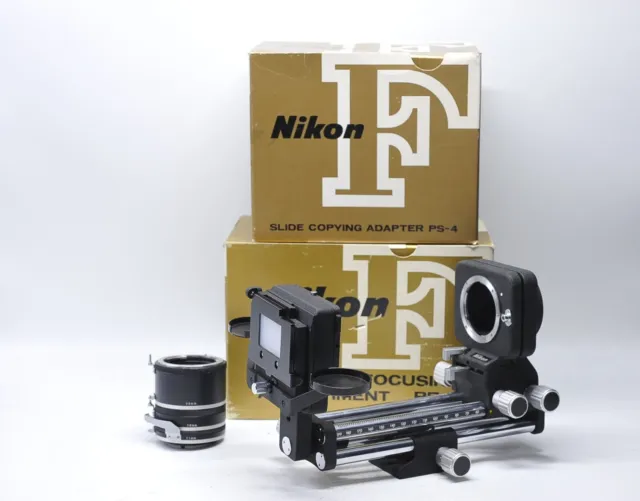 Nikon Bellows Focusing Attachment PB-4 & Nikon PS4 Slide Copying Adapter