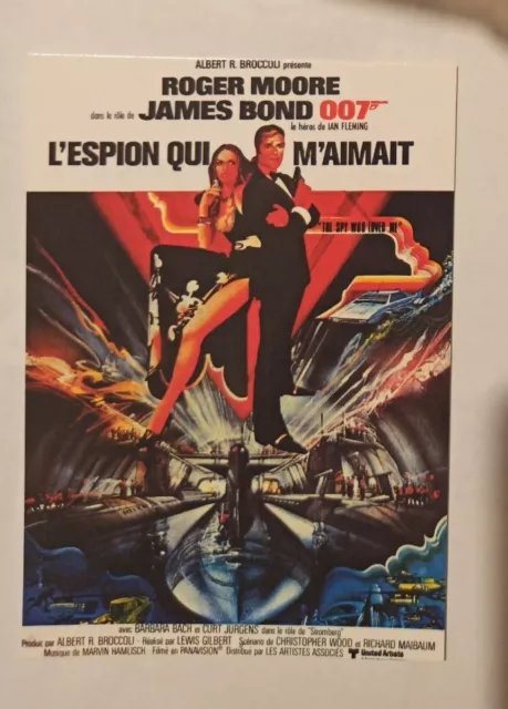 carte postale James Bond L'Espion qui m'aimait Roger Moore