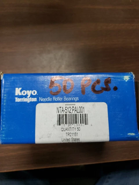 KOYO NTA-512 Thrust Needle Roller Bearing 5/16" Bore x 3/4" x 5/64"  50PC PACK
