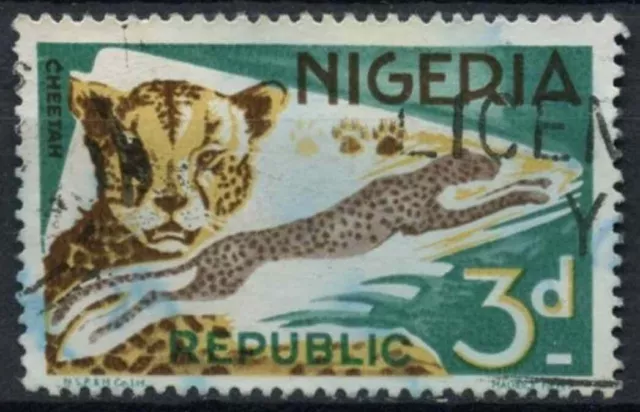 Nigeria 1969-72 SG#223, 3d Cheetah Definitive Small Imprint Used #D19233