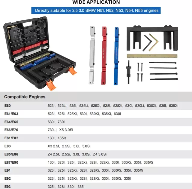 For BMW Vanos Engine Cam Camshaft Timing Tool Kit Crankshaft Flywheel Alignment 2