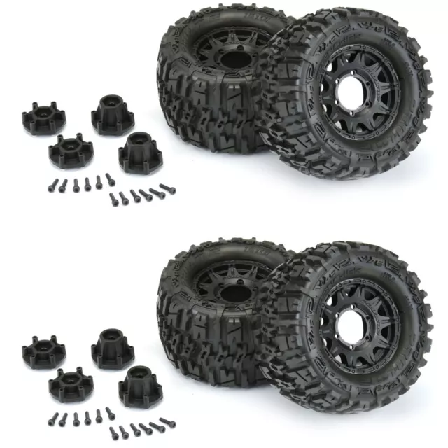 Pro-Line Trencher 2.8" Tires Mounted Black Wheels (4) Stampede / Ruster