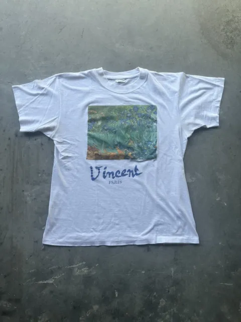 Vintage Vincent Van Gogh Irises Painting Art Shirt Size Large