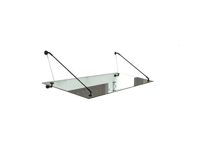 Centro vetro Hagen - tipo/StBK 180x90 tettoia in vetro VSG incl. supporto nero/opaco