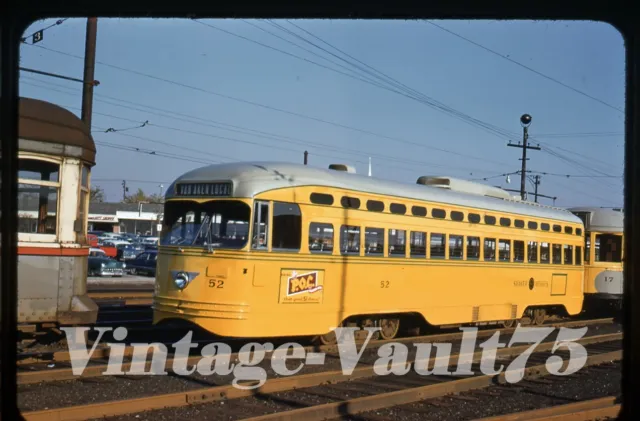 Original Slide Trolley 52 Shaker Heights Cleveland Ohio Kodachrome 1950'S
