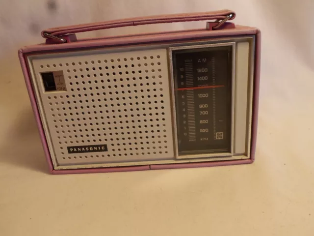 Vintage Panasonic portable radio. Pink. Model R-1449 Japan, not working .