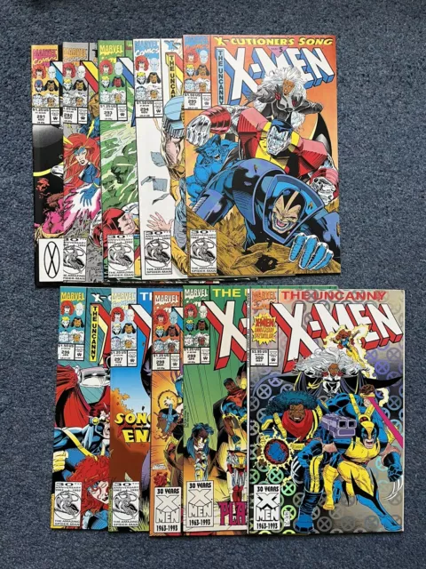 Marvel Comics Uncanny X-men #291 to # 300 bundle / job lot of 10 incl anniv Spl.