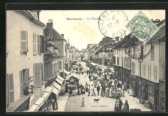 CPA Dormans, Le Marché 1907