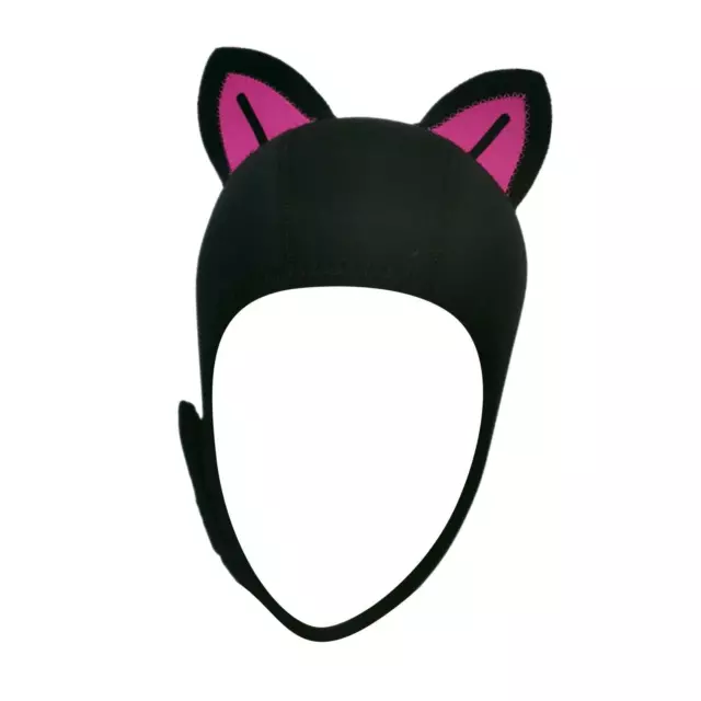 Cute Cat Ears Wetsuit Hood Hat for Woman Children to Keep Warm with Air Vent