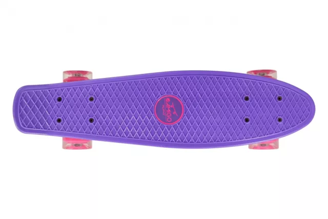 22"LED Skateboard Deck Funboard Miniboard Board Pennyboard Kinderboard Rosa 3