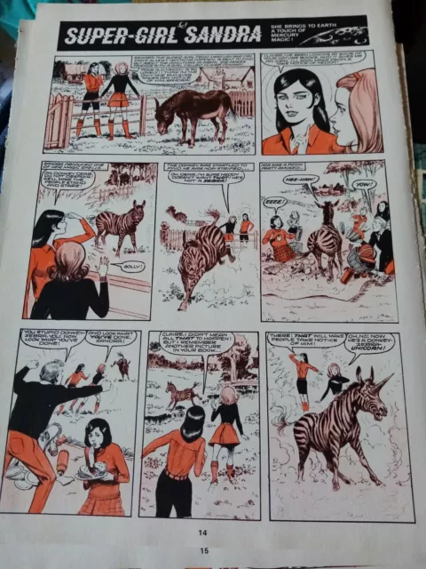 Mb01 Ephemera 1975 comic strip story super girl Sandra