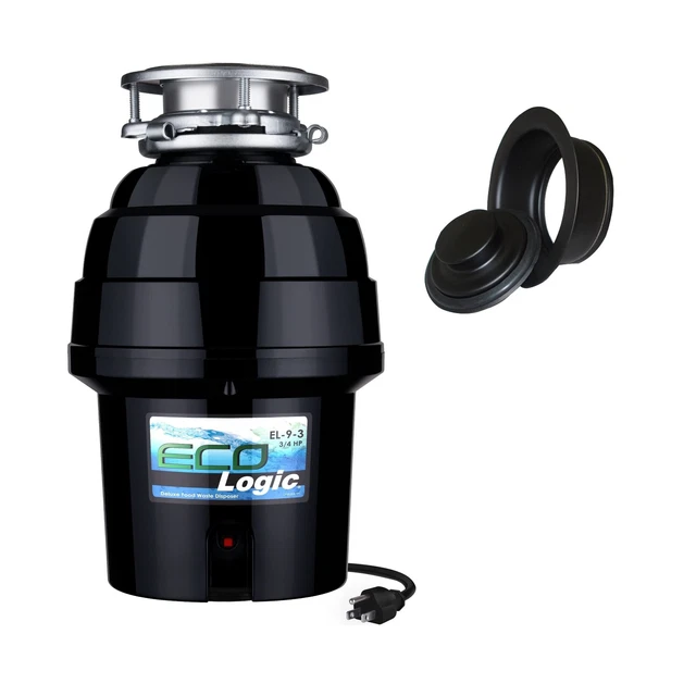 ECO LOGIC EL9DSBK 9 Deluxe Designer Series Food Waste Disposer with
